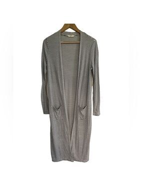 KyeMi Striped Open Front Duster Cardigan Large